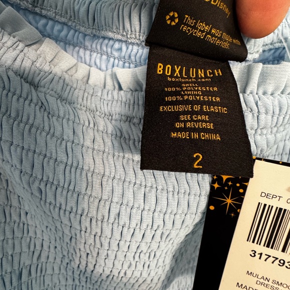 BNWT-Disney Mulan (& Little Brother) Light Blue Embroidered Mini Dress - Picture 9 of 12